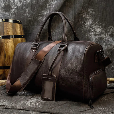 Luxury genuine leather travel bag