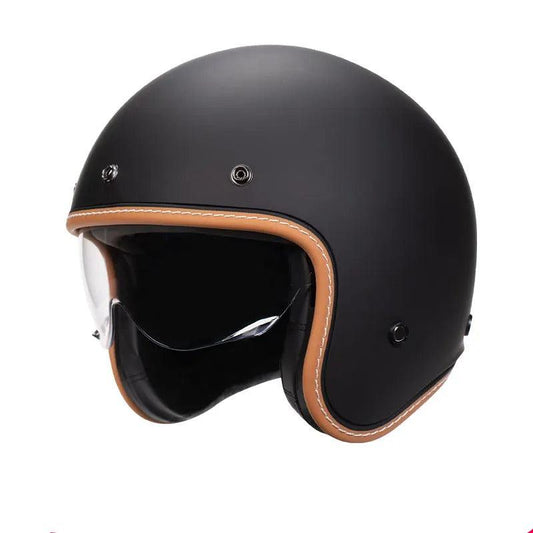 Retro Matt Black Helmet Motorcycle