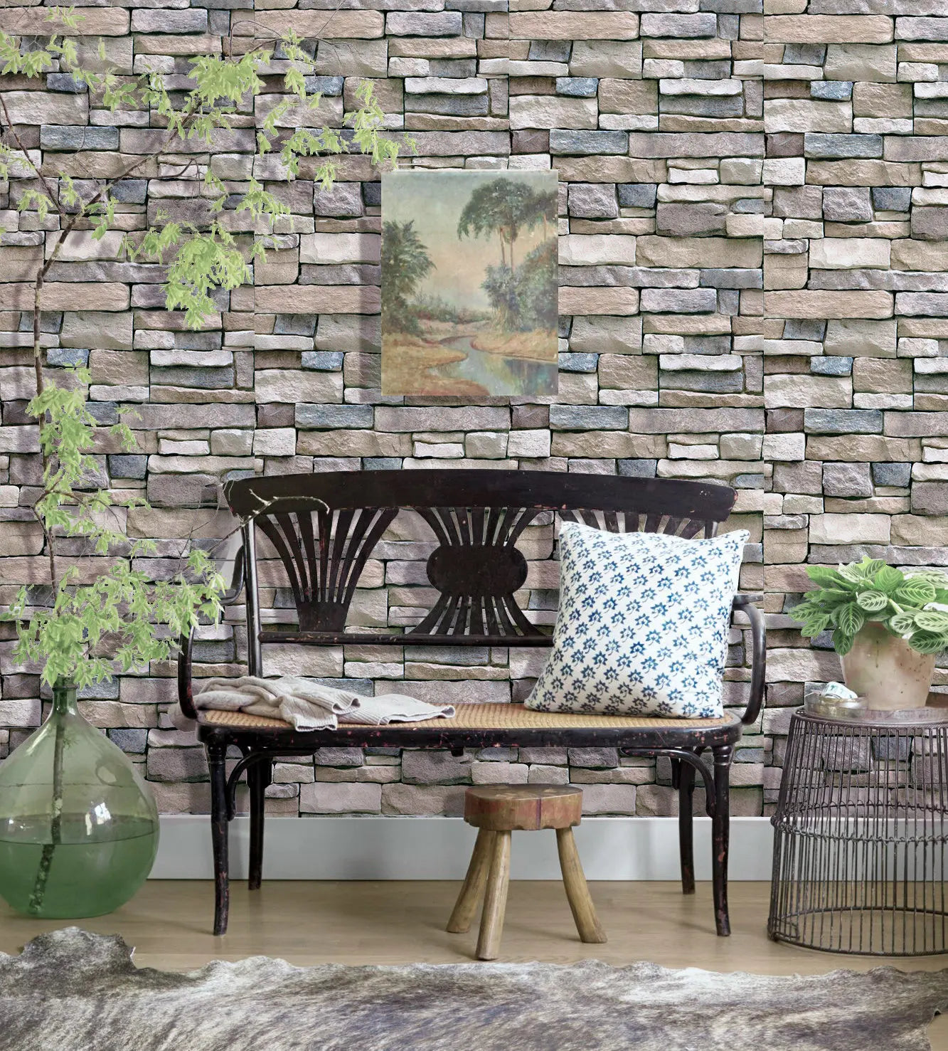 Stone Pattern Self-Adhesive Wallpaper