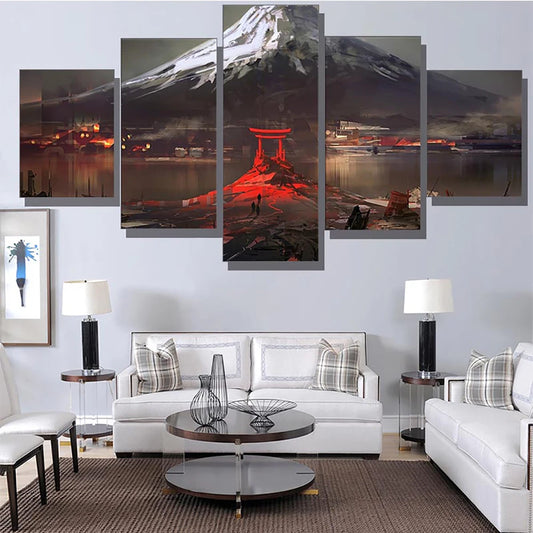 5 Pieces Wall Art Mount Fuji Japan