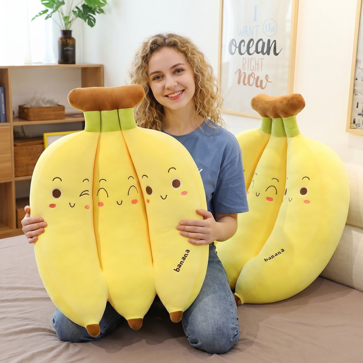 Kawaii Giant Banana Plush Toy Stuffed