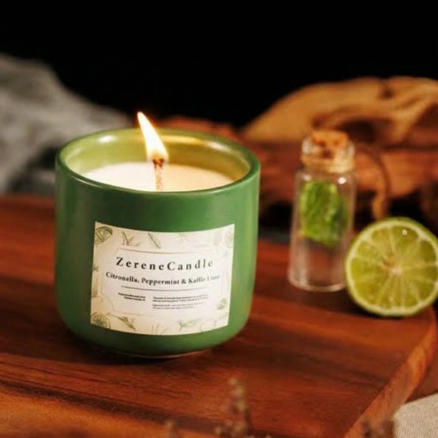 Organic Lemongrass Massage Candle (Ceramic)