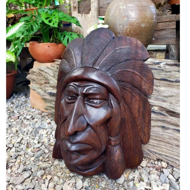 Hand Carved wood  Native American  Wall Decor