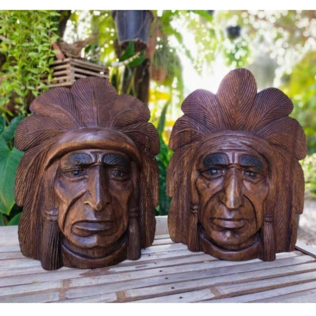 Hand Carved wood  Native American  Wall Decor