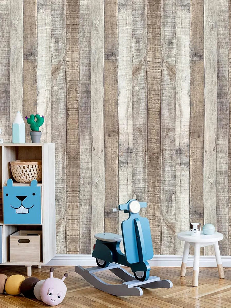 Vintage Self Adhesive Wood Grain Wallpaper