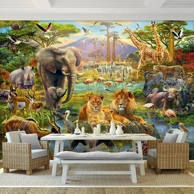 Forest Wild animals Mural Wallpaper Kids Room