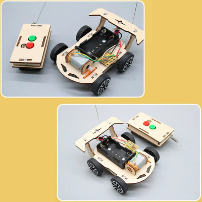 DIY Science Toy Mini Wooden RC Car