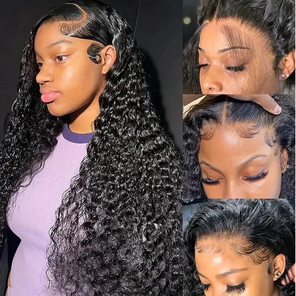 Water Wave Curly Human Hair Lace Wig