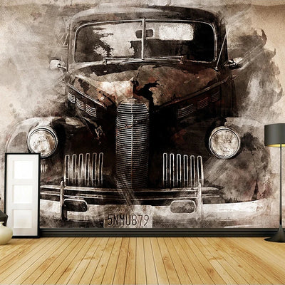 Retro Nostalgic Classic Car Mural Wallpaper