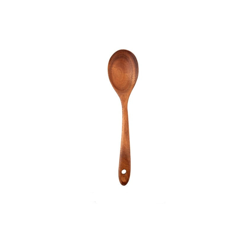 Natural Wooden Spoon Scoop Cooking Tool Set