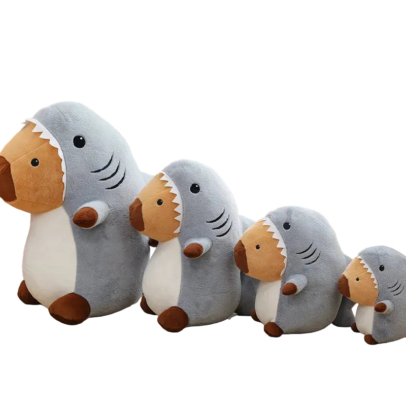 Cute Shark Capybara Plush - Soft Stuffed Animal Toy