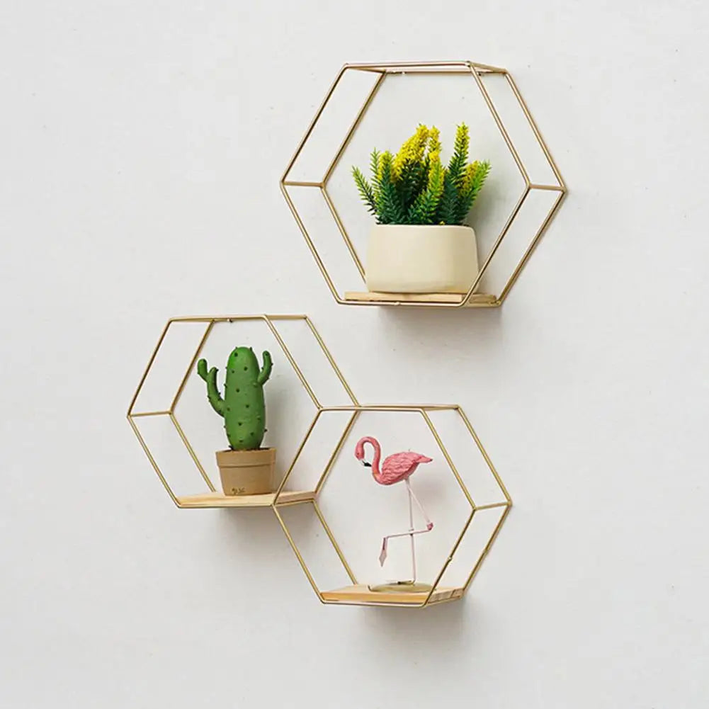 Hexagonal wall shelves shelf