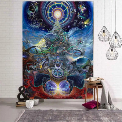 Seven Chakras Meditation Tapestry  Wall Decor