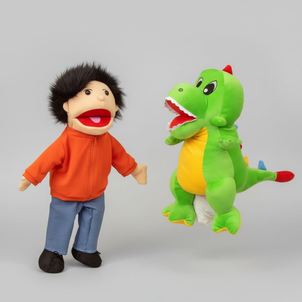 Large 60cm hand puppet toy with movable mouth for kids storytelling