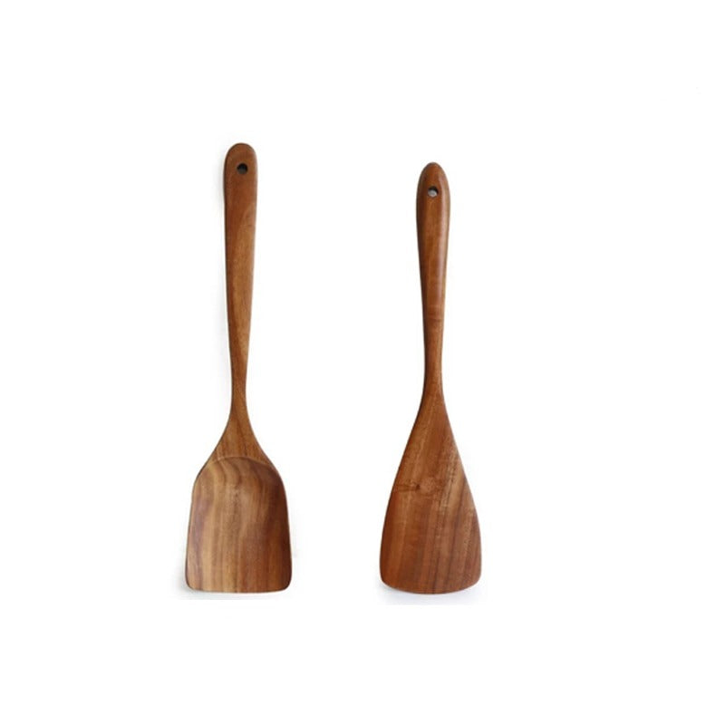 Natural Wooden Spoon Scoop Cooking Tool Set