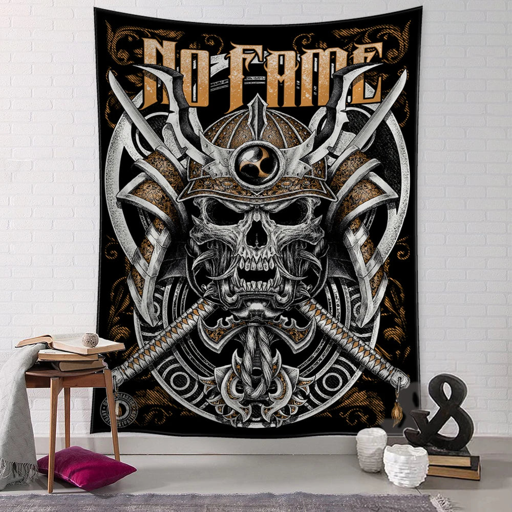 Retro Viking  Mysterious Raven Tapestry Wall Hanging