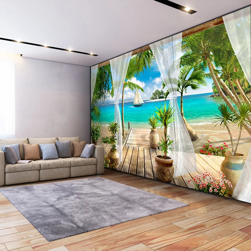 Balcony Sandy Beach Mural Wallpaper