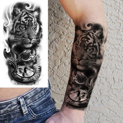 Lion & Spartan Tattoos 8 Sheets for Men & Women