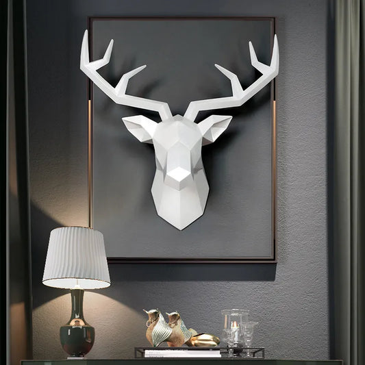 3D Deer Head Sculpture Wall Decor