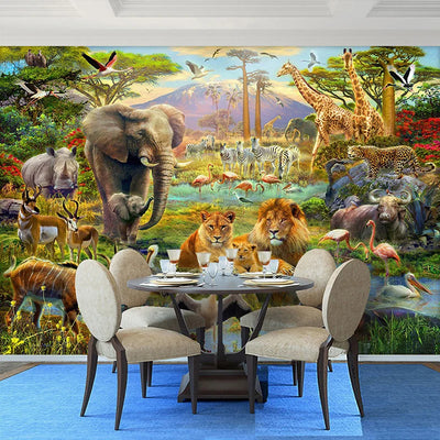 Forest Wild animals Mural Wallpaper Kids Room