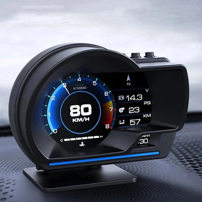 Car HUD Speedometer with Dual OBD2+GPS System