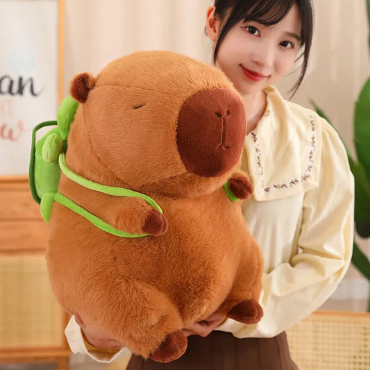 Kawaii Capybara Plush Doll with Backpack