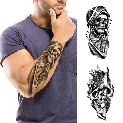 Temporary Skull Tattoo Sticker