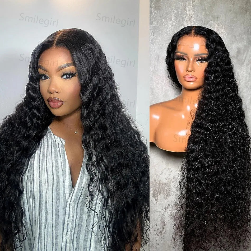 Water Wave Curly Human Hair Lace Wig