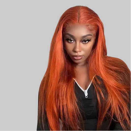 Vibrant Ginger Orange Lace Front Wig - Bone Straight