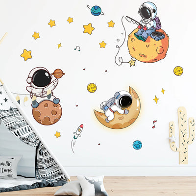 Astronaut Planet  Kids Room Wall Stickers