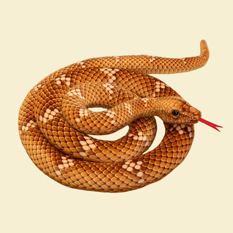 Giant yellow snake plush python stuffed animal made of soft PP cotton, perfect for kids gifts and cute room decor.