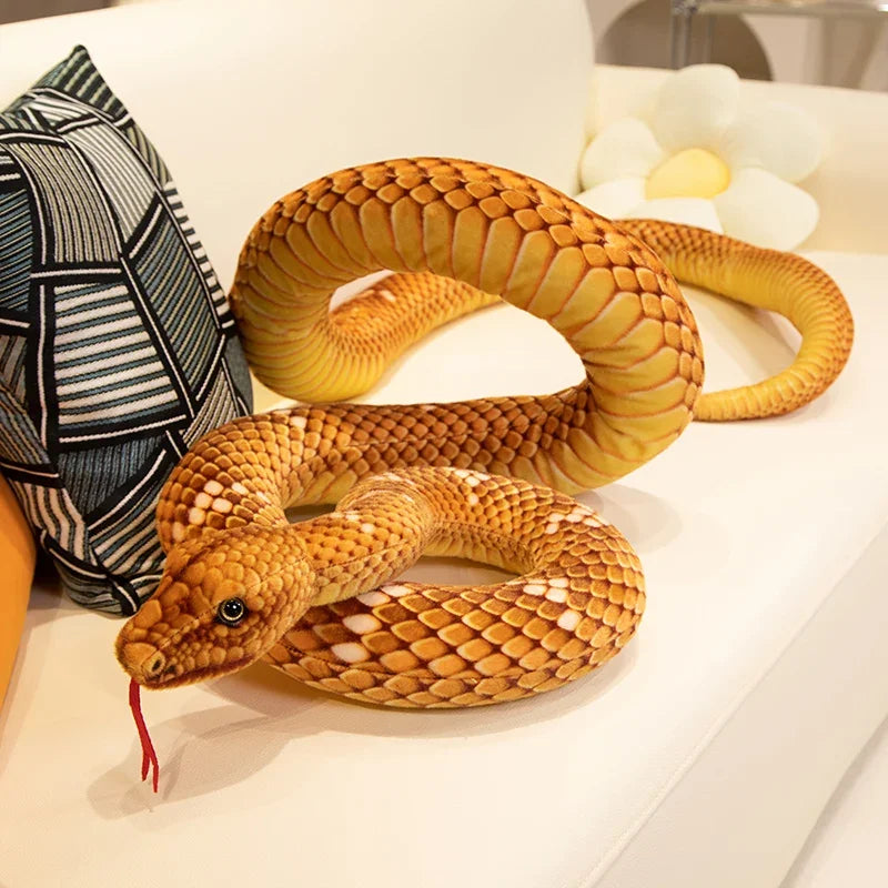 Giant  snake plush python stuffed animal made of soft PP cotton, perfect for kids gifts and cute room decor.