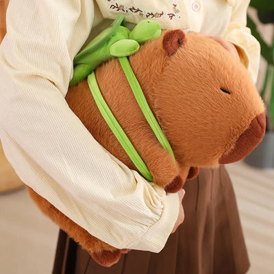 Kawaii Capybara Plush Doll with Backpack