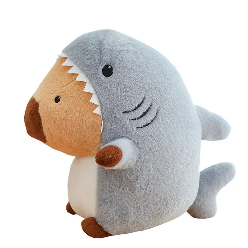 Cute Shark Capybara Plush - Soft Stuffed Animal Toy