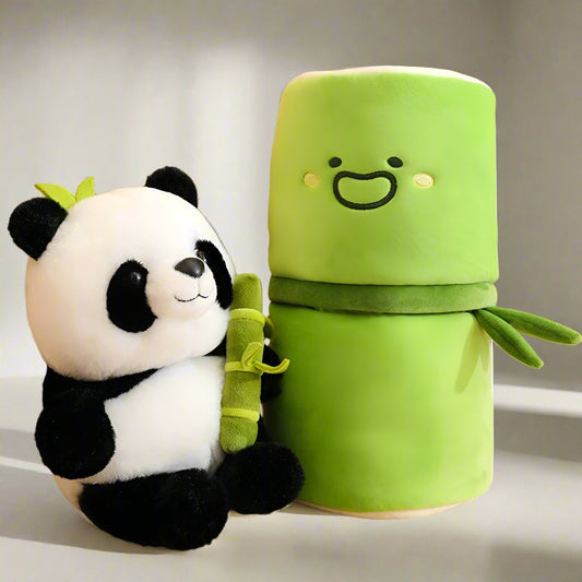 Cute Panda Stuffed Animal in Bamboo Pillow - Soft Plush Toy