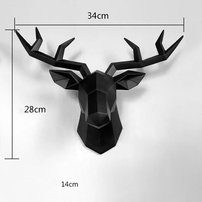 3D Deer Head Sculpture Wall Decor