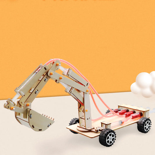 DIY Science Toy Hydraulic Wooden Excavator