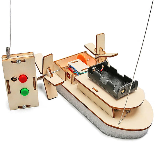 DIY Science Toys Remote Control wooden Boat