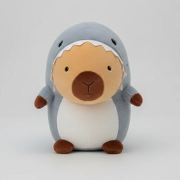 Cute Shark Capybara Plush - Soft Stuffed Animal Toy