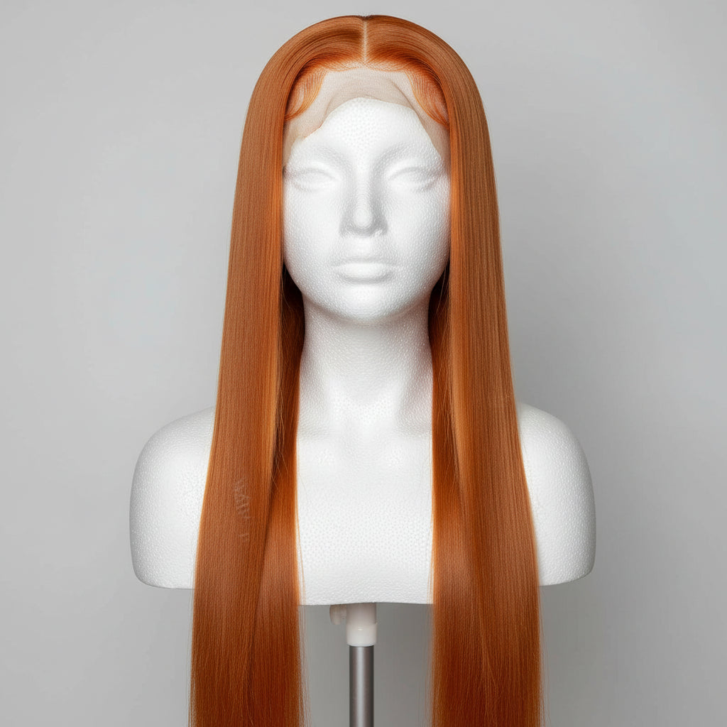 Vibrant Ginger Orange Lace Front Wig - Bone Straight