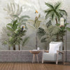 Nature Plants Marble Pattern Mural Wallpaper