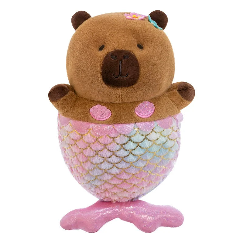 Mermaid Capybara Plush - Cute Soft Fantasy Stuffed Animal