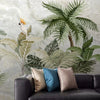 Nature Plants Marble Pattern Mural Wallpaper