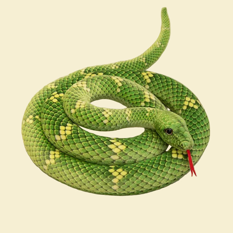 Giant yellow snake plush python stuffed animal made of soft PP cotton, perfect for kids gifts and cute room decor.