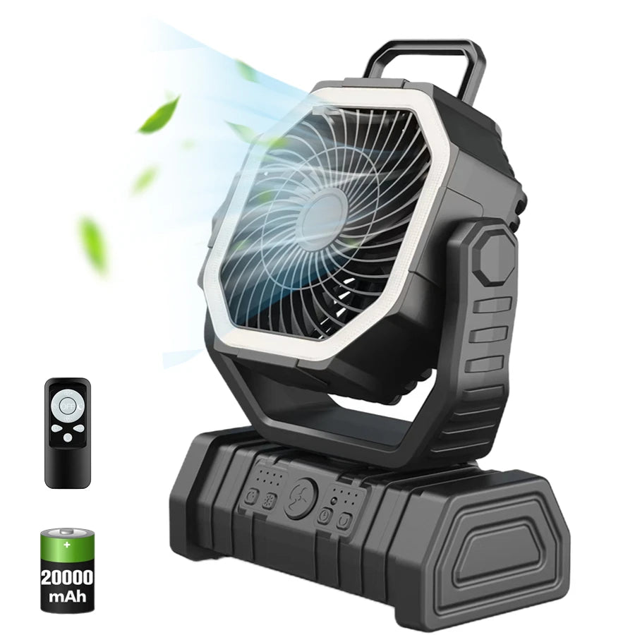 Wireless LED Light Camping Fan