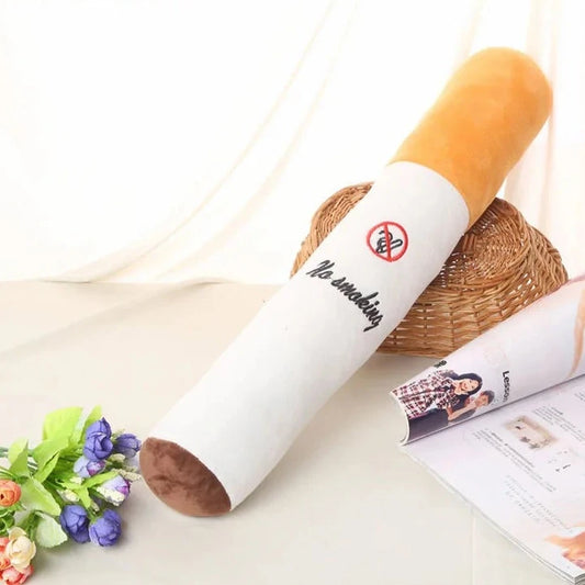 Giant Cigarette Plush Pillow - Soft Body Pillow Toy & Funny Gag Gift