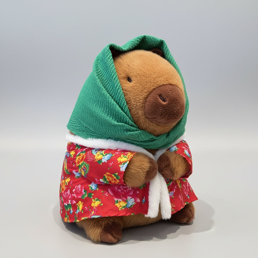Funny Capybara Plush in Winter Coat - 12" Soft Stuffed Toy