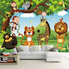 Cartoon Jungle Animal  Mural Wallpaper Kids Room