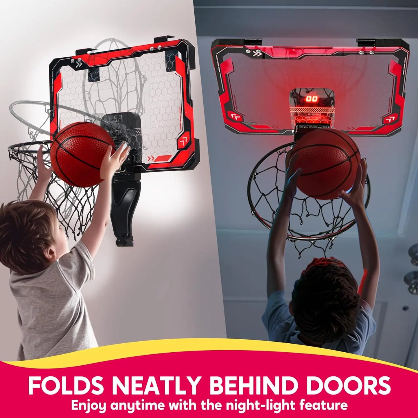 ED mini indoor basketball hoop over the door with 4 balls