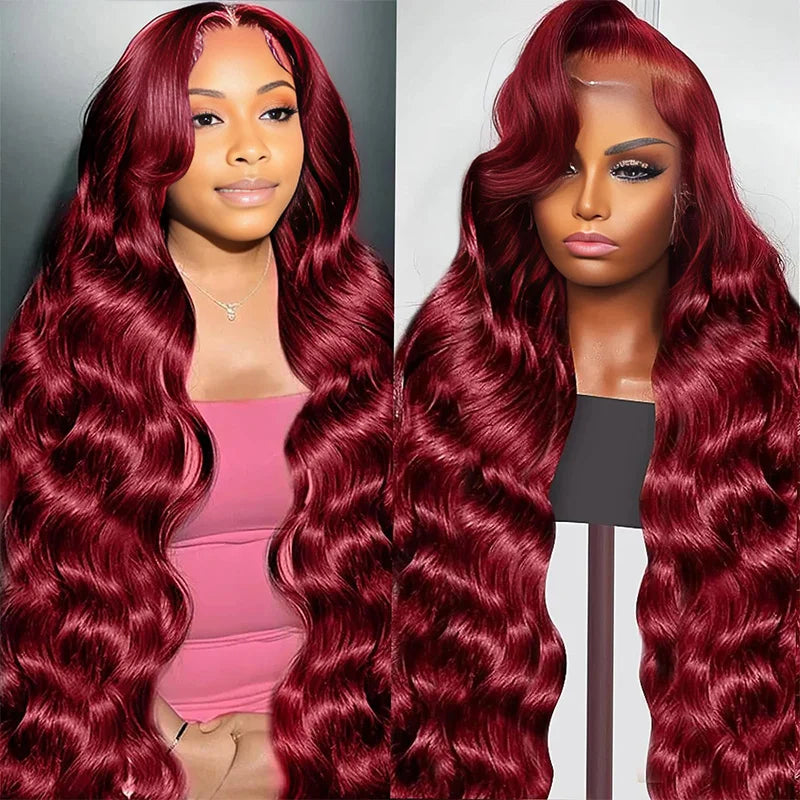 Burgundy Body Wave Wig 13x6 Human Hair